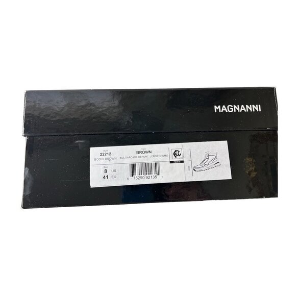 Magnanni Mens Brown Leather Mid Height Lace Up Rubber Sole Boots Sz 8 New - Picture 10 of 12